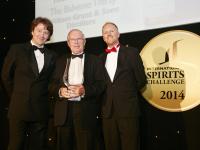 David Stewart accepting the Gold Medal award for The Balvenie 30 at the International Spirits Challenge 2014