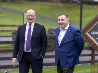 First-Minister-John-Swinney-L-and-Colin-Matthews-CEO-of-Loch-Lomond-Group-R-at-Luss-Distillery