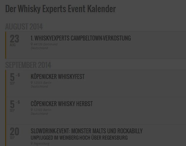 Neu: Der Whiskyexperts-Eventkalender