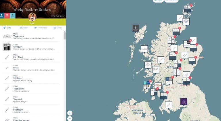 Uebermap: Interaktive Karte der schottischen Destillerien