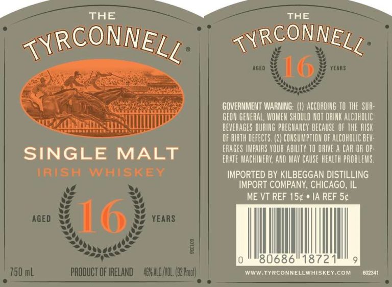 Neu in der TTB-Datenbank: Tyrconnell 16yo Single Malt Irish Whiskey