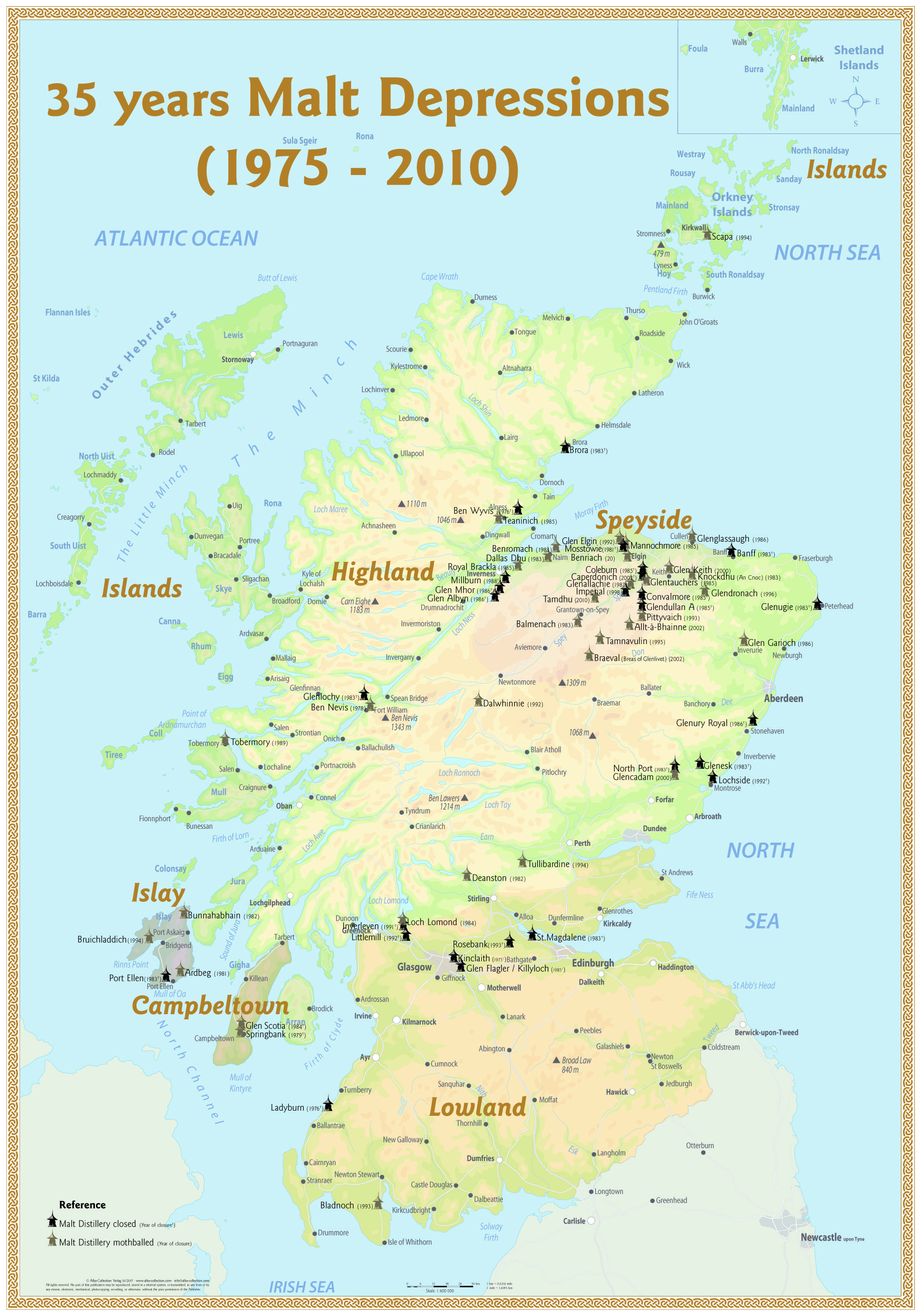 Schottland Karte Destillerien | hanzeontwerpfabriek