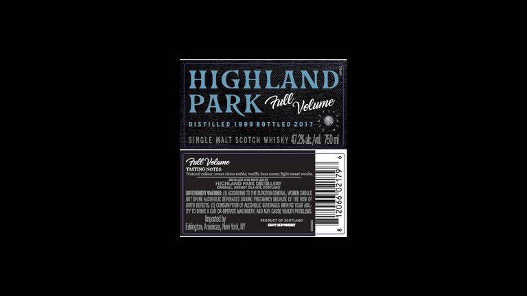 Neu in der TTB-Datenbank: Highland Park Full Volume