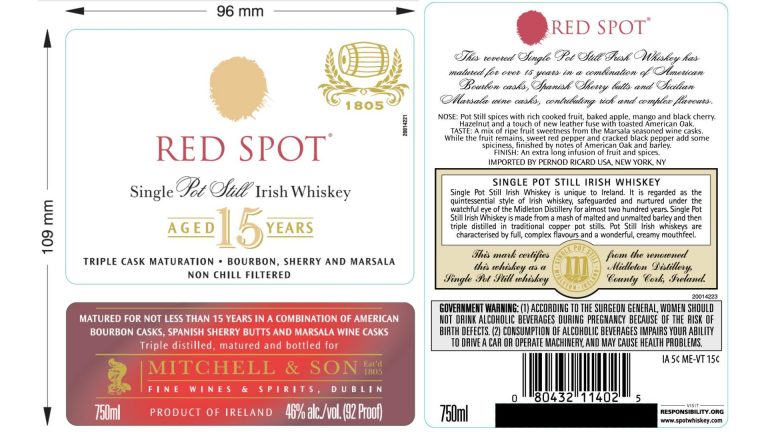 Neu in der TTB-Datenbank: Red Spot 15yo Single Pot Still Irish Whiskey