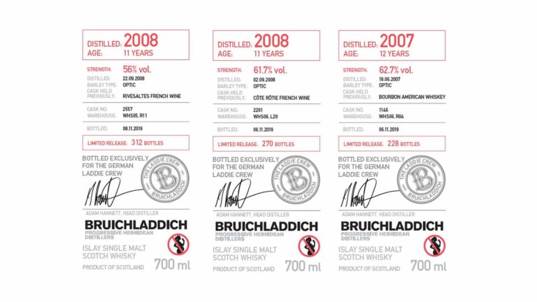 PR: Bruichladdich –  Drei neue Bottlings ab 10. Januar bei THE LADDIE CREW GERMANY