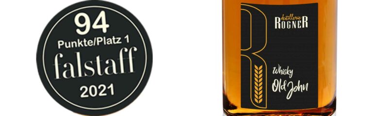PR: Platz 1 bei der “Falstaff Spirits Trophy“ für Rogner‘s Whisky „Old John“