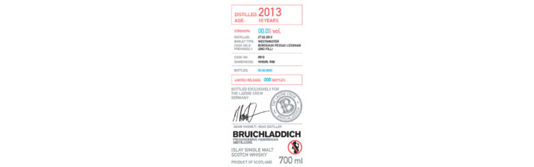 Bruichladdich mit neuem exklusivem bottling for Laddie Crew Germany