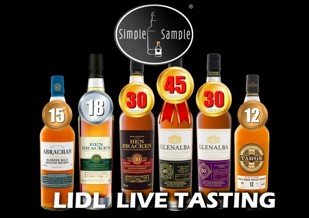Simple Sample bringt erstes – alt - – WhiskyExperts Live-Tasting LIDL Jahre Whisky 12-45 29.11.2023