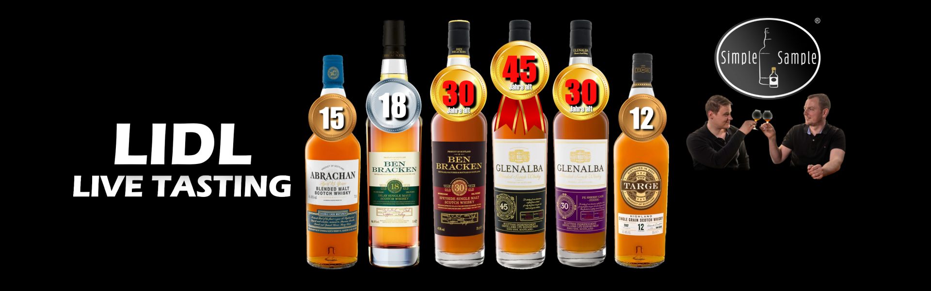 Simple Sample bringt erstes LIDL Whisky Live-Tasting – 12-45 Jahre alt –  29.11.2023 - WhiskyExperts