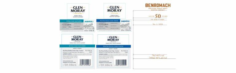 TTB-Neuheiten: Glen Moray Rioja Cask peated und unpeated, Benromach 50yo