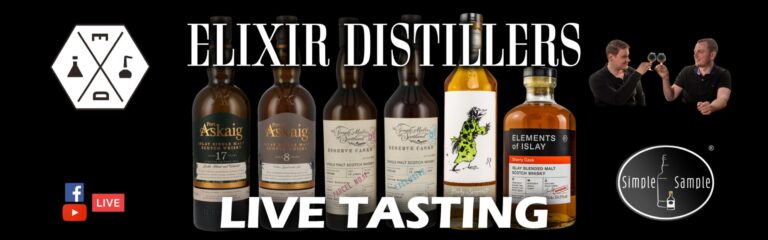 Elixir Distillers – Live Tasting – 29.05.2024 – 6x2cl + zubuchbar Laphroaig 27 Jahre – 2cl Sample von und mit Simple Sample