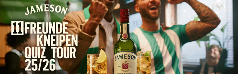 Anstoßen mit Freunden: Kneipenquiztour mit Jameson und 11Freunde