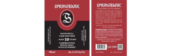 TTB-Neuheit: Springbank Manzanilla Cask Matured Aged 10 Years