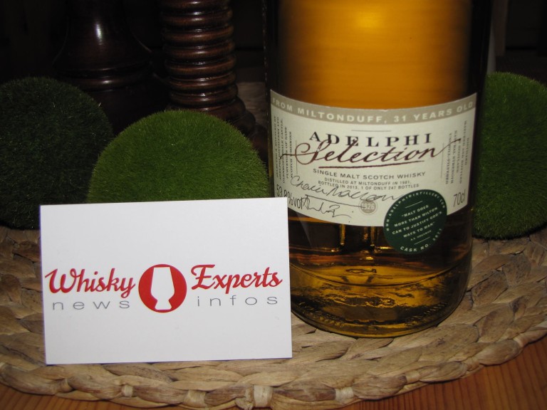 1 Jahr Whiskyexperts: Handsignierten Miltonduff 1981 Adelphi gewinnen!